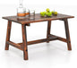 Tangkula Outdoor Coffee Table, Solid Wood Patio Desk with Slatted Tabletop, Rectangle Side Table for Garden Lawn Porch Balcony Poolside Living Room