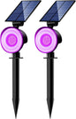 nipify 2 Pack Solar Spot Lights Outdoor Waterproof, Solar Spotlight Light for Outside Yard Landscape Lighting Pathway Lights Wall Auto On/Off, Purple