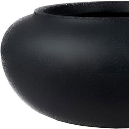The HC Companies 21 Inch Garden Hose Pot - Durable Lightweight Plastic Decorative Hose Pot for Yard, 100-Foot Capacity Hose Storage, Black