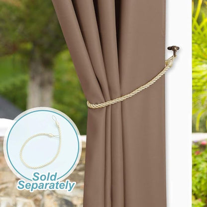 NICETOWN Room Divider Curtain for Patio 84 inch Length, Vertical Blinds Blackout Thermal Insulated Stainless Steel Grommet Top Slider for Sliding Glass Door, Tan, 1 Panel, W100 x L84