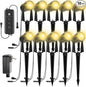 ZYAN Landscape Spotlights with Sensor, 5 Lighting Modes for Brightness Adjustment, Dimmable Timer Auto On Off, Low Voltage Outdoor IP65 Waterproof for Patio Yard Garden Pathway, Warm White (10 Pack)