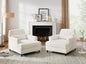 Chaise Lounge Chair Indoor Set of 2, Oversized Accent Chair for Living Room with Adjustable Backrest, Upholstered Mid-Century Reading Armchair for Adults, Comfy Modern Single Sofa Chair for Bedroom