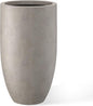 Kante 24 Inch Tall Round Concrete Planter, Large Indoor Outdoor Plant Pots with Drainage Hole and Rubber Plug, Modern Decorative Garden Pots for Home Patio Porch, Weathered Concrete
