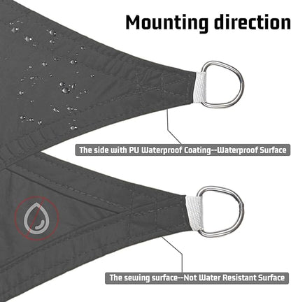LOVE STORY Right Triangle 6'x6'x8.5' Waterproof Sun Shade Sail Canopy UV Block for Outdoor Patio Backyard Carport,Dark Grey(We Make Custom Size)