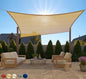 GORILLA GRIP Heavy Duty Sun Shade, UV Protection Fade Tear and Rust Resistant Rectangle Sunshade Canopy, Curved Edges Blocks Sunlight, Breathable Sail, Outdoor Patio, Lawn Garden, 6x10 FT Sand