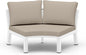 Outdoor Patio Sectional Modular Sofa, Aluminum 1 Piece Curved Patio Couch with Washable Cushions, All Weather PE Rope Sofa for Backyard,Porch, Deck, Poolsid, White