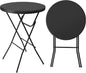 VINGLI 32" Plastic Folding Round Table Bar Height, HDPE Matrial with Gray Metal Finish, High Top Table for Outdoor Party, Cafes, Restaurants, Backyard, Dining Room, Wedding Event,1 Pack, Black