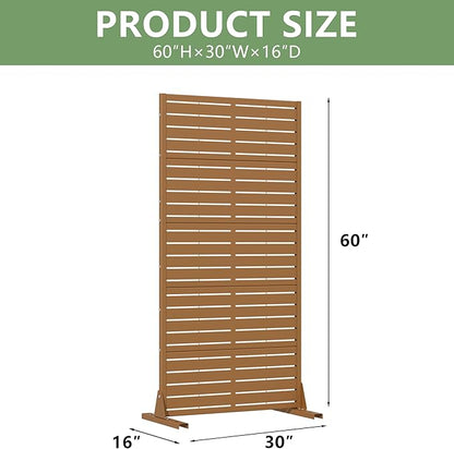 Casaphoria Metal Privacy Screen Outdoor, 72" H x 35" W Freestanding Decorative Privacy Screen for Patio Deck Balcony Garden with Stable Base, Black-Perilla