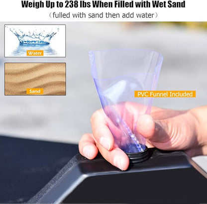 Tangkula 4PCS Patio Cantilever Offset Umbrella Base Weight Stand, 238lbs Square Shaped Sand/Water Filled Weight, 4-Piece Outdoor Umbrella Base Plate w/Heavy Duty Plastic, 38" x 38" Umbrella Base