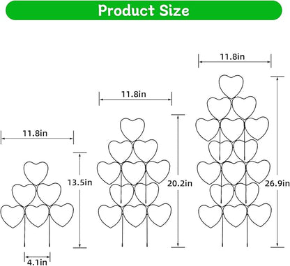 Trellis for Climbing Plants Indoor, Stackable Garden Trellis for Potted Plants, Small House Plant Trellis for Vine Ivy Flower Plant Support Outdoor DIY Metal Trellis 3 Pack, Black