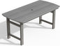 Ciokea HDPE Outdoor Dining Table with Umbrella Hole,66" Rectangle Patio Table for 6,All-Weather Outdoor Patio Furniture Set for Garden Backyard,Grey