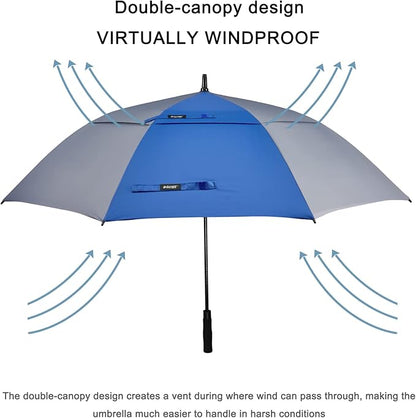 G4Free 47/54/62/68/72 Inch Automatic Open Golf Umbrella Oversize Extra Large Double Canopy Vented Windproof Waterproof Stick Umbrellas