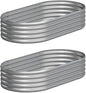 2PCS 4x2x1FT Galvanized Raised Garden Bed Kit,Vegetable Boxes-Oval Metal Flower Box,Large Planter Raised Beds Outdoor Garden for Planting,Fruit,Herb-Silver