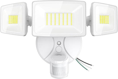 Onforu 75W LED Flood Light Motion Sensor Outdoor, 7000lm Dusk to Dawn Flood Light, Security Light with Three Head, IP65 Waterproof Exterior Floodlight, 6500k Wall Light for Entryway Stairs Yard Garage