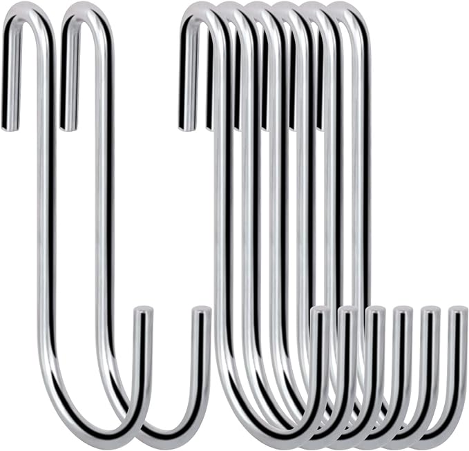 30 Pack Heavy Duty S Hooks Pan Pot Holder Rack Hooks Hanging Hangers S Shaped Hooks for Kitchenware Pots Utensils Clothes Bags Towels Plants -4 Inch