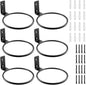 6 Pack 5 inch Flower Pot Holder Ring, Flower Pot Holder Ring Wall Mounted Set Wall Mounted Metal Planter Hanger Matte Black Hanging Plant Holder