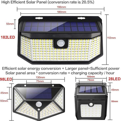 Aootek Solar Outdoor Motion Sensor Lights 2500Lm Solar Panel to 15.3 in² and 3 Modes(Security/Permanent On All Night/Smart Brightness Control) with IP65 Waterproof with Wide Angle(4pack)