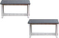 Bench, Deep Grey Top with Warm Grey Sides, 2 Pack - Proudly Made in The USA, Click and Lock Hardware-Free Assembly, Durable and Stylish Outdoor Seating