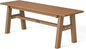 VINGLI 47” Outdoor Bench Garden Bench HDPE Porch Bench w/Metal Legs, Poly Lumber Patio Bench, 660 LBS Capacity Outdoor Backless Bench(Teak)