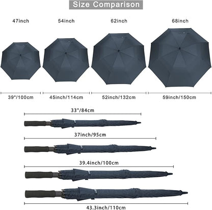 G4Free 47/54/62/68/72 Inch Automatic Open Golf Umbrella Oversize Extra Large Double Canopy Vented Windproof Waterproof Stick Umbrellas