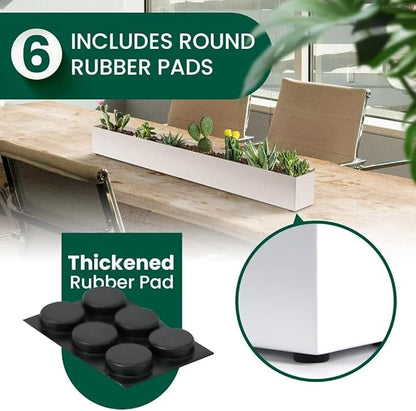 Window Sill Planter Box Trough Rectangle Planter Long Window Planters Modern Galvanized Steel Succulent Planter White 32 in Metal Windowsill Pot for Indoor Plants Herb Table Home Outdoor