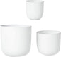 Deco 79 Metal Indoor Outdoor Wall Planter Indoor Outdoor Floating Hanging Planter, Set of 3 Plant Hanger 9", 7", 6"H, White