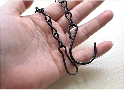 YINGFENG 6 Pack 19.7Inches Black Hanging Chains, Garden Plant Hangers, for Bird Feeders, Billboards, Chalkboards, Planters, Lanterns, Wind Chimes and Decorative Ornaments