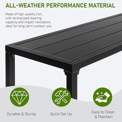 Outvita Outdoor Bar Table, 37" Height Patio Pub Table with Waterproof Frame and Adjustable Foot for Hot Tub, Patio, Backyard, Balcony, Hallway, Bistro Rectangle, Black