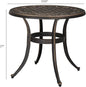 Side Table, 24-Inch Round Cast Aluminum Outdoor Patio Table in Bronze