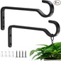 6 Inch 2 Pack Heavy Duty Outdoor Plant Hangers for Hanging Baskets, Iron Plant Brackets for Hanging Plants Outside, Metal Plant Hooks Plant Wall Hooks for Hanging Lantern, Bird Feeder