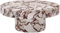 Modway Alora Round Concrete Coffee Table with Faux Stone Finish in Red Marble - Cement Accent Table for Living Room - Stone Patio Center Table - Indoor Outdoor 34 Inch Low Coffee Table