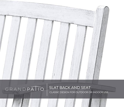 Grand patio 52" Farmhouse Outdoor Bench, Garden Benches with Rust Free Metal Powder Coated Frame and Aluminum Backrest, Faux Wood Grain Finish Frame Patio Bench for Front Porch,Gray-White