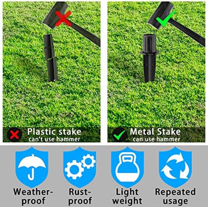 Metal Stakes Solar Lights Replacement Spike - Outdoor Ground Stake for Garden Lights Landscape Yard Pathway Patio Christmas Lamps Pole (Metal-6 Pack) - 0.78x5.36 inches