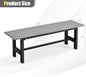 Patio Bench for 2 with Slatted HDPE Seat, 660 lb Capacity, Grey