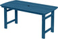 Outdoor Rectangle Dining Table, Heavy-Duty HDPE Table for 6, Weatherproof Patio Table with Umbrella Hole, Rounded Corners for Safety, Navy Blue
