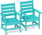 GREENVINES Outdoor Dining Chairs Set of 2 | HDPE | Patio Chair | All-Weather | Aqua