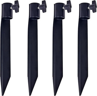 Outdoor Metal Stakes for Ground, Garden Stakes for Lights,Used for Replacement Metal Ground Spike in Live Flame Torches and Solar Lights-6.7 Inch (Black 4 Pack)