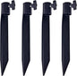 Outdoor Metal Stakes for Ground, Garden Stakes for Lights,Used for Replacement Metal Ground Spike in Live Flame Torches and Solar Lights-6.7 Inch (Black 4 Pack)