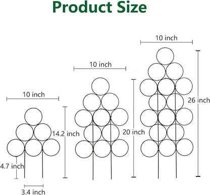 Trellis for Climbing Plants Indoor, 3 Pack Stackable Garden Trellis for Potted Plant Support, 14.2 Inch Small Houseplant Metal Wire Trellis for Vine Ivy Rose Plant Trellis (Black)