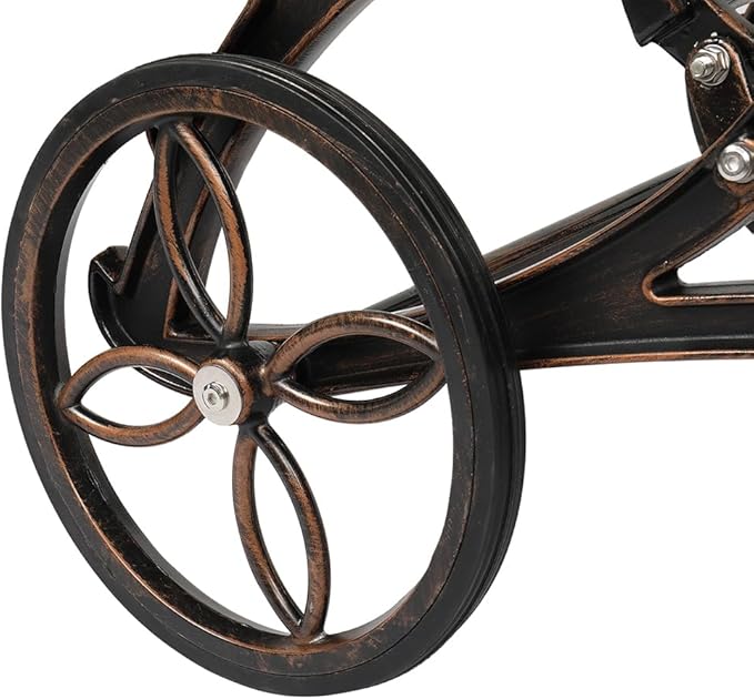 VINGLI Cast Aluminum Outdoor Chaise Lounge Chair with Wheels, Patio Chaise Lounge with 3-Position Adjustable Backrest, Tanning Chair Reclining Chair for Poolside (Bronze, Without Cushion)