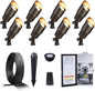 Gardenreet Brass Low Voltage Landscape Spotlights(8-Pack) Kit 12V LED with 150W Low Voltage Transformer and Mechanical Timer and 100FT Wire and 40Pack Connectors for Outdoor House Garden Patio