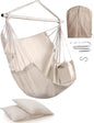 Miztli Hammock Chair with Hanging Chair Cover – 2 Cushions, Steel Spreader Bar with Anti-Slip Rings, Comfortable Indoor & Outdoor Hanging Chair – Includes Protective Waterproof Cover (57x45.5 in)