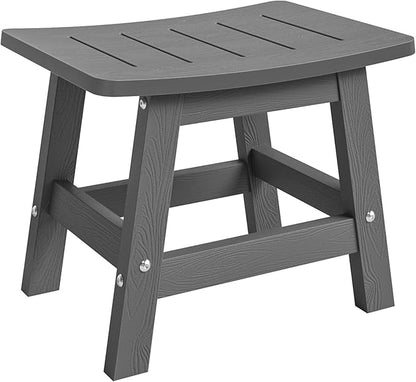 LUE BONA Outdoor Adirondack Ottomans, Footrest Footstool Set of 2, Outdoor Foot Rest for Patio, HDPS All Weather Waterproof Footrest Footstool for Adirondack Chair, Dark Gray
