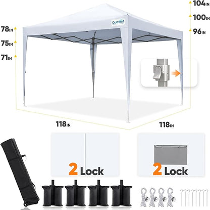 Quictent Privacy 10x10 Pop up Canopy Tent with Sidewalls and Roll-up Ventilated Windows, One Person Easy Setup, Outdoor Commercial Gazebo Shelter Enclosed Waterproof, Bonus 4 Sandbags