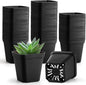 BTPLASTIK Small Plant Pots 3.5 Inch, 120 Pcs Nursery Pots with Drainage Holes, Durable Plastic Succulents Pots for Seedlings, Cuttings (Black)