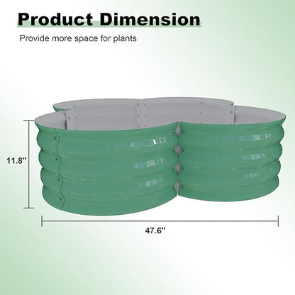 2-Pack Galvanized Raised Garden Bed, 4x4x1ft Outdoor Planter Box with Open Base for Herbs, Veggies & Flowers. Rust-Resistant Raised Garden Beds , Ground-Connected Design for Deep Root Growth, Green