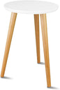 Uneedem Wood Mid Century Plant Stand for Indoor Plants, Modern Table, Tall Holder for Flower Pots, Small Round Side/End Table(A2 White, High: 16.5")