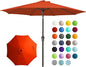 JEAREY 9FT Outdoor Patio Umbrella Outdoor Table Umbrella with Push Button Tilt and Crank, Market Umbrella 8 Sturdy Ribs UV Protection Waterproof for Garden, Deck, Backyard, Pool (Orange)