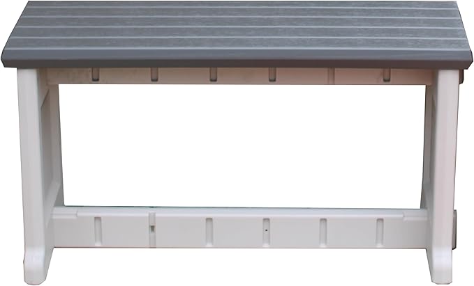 Bench, Deep Grey Top with Warm Grey Sides, 1 Pack - Proudly Made in The USA, Click and Lock Hardware-Free Assembly, Durable and Stylish Outdoor Seating