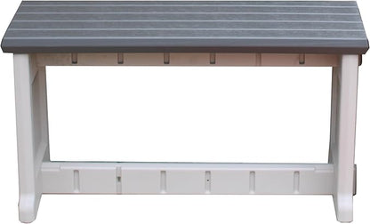 Bench, Deep Grey Top with Warm Grey Sides, 1 Pack - Proudly Made in The USA, Click and Lock Hardware-Free Assembly, Durable and Stylish Outdoor Seating